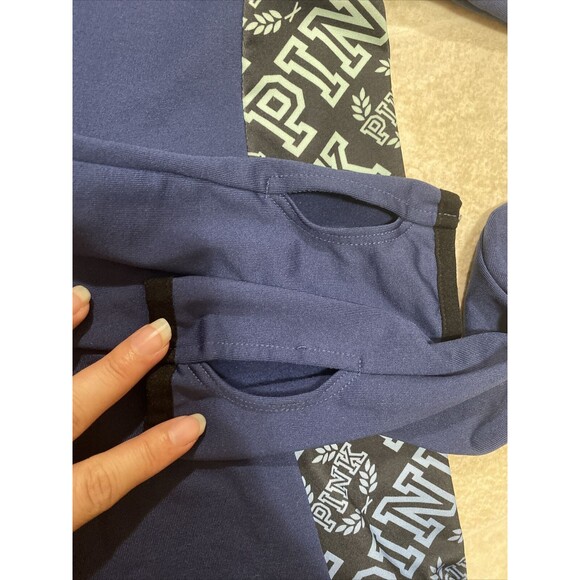 Victoria Secret Pink Ultimate Jacket Size XS Half Zip Pullover Navy Blue - Picture 4 of 9